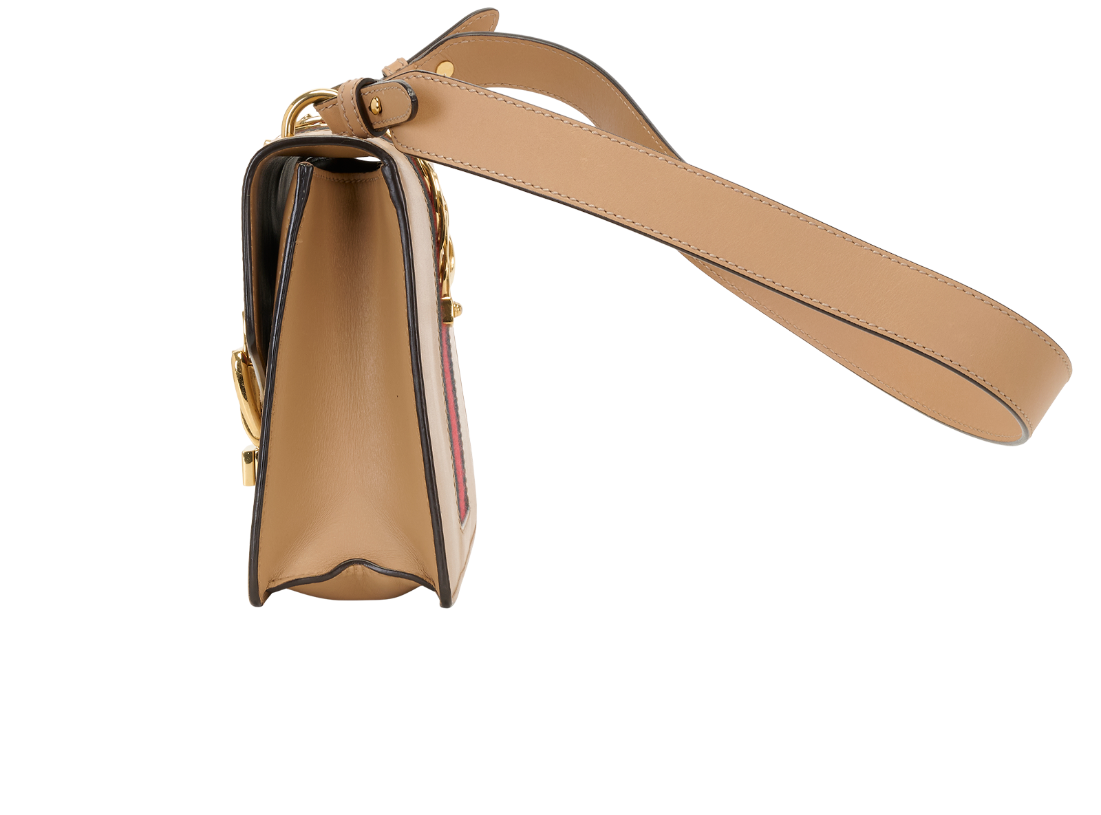 Small Sylvie Shoulder Bag, &pound;795, Handbags, Beige, Leather, Bottom view